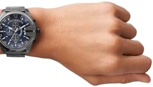 Diesel Mens Mega Chief Stainless Steel Bracelet  Silicone or Leather Band Watch with Analog or Digital Movement