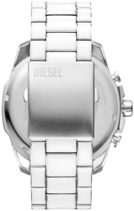 Diesel Mens Mega Chief Stainless Steel Bracelet  Silicone or Leather Band Watch with Analog or Digital Movement