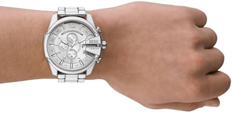 Diesel Mens Mega Chief Stainless Steel Bracelet  Silicone or Leather Band Watch with Analog or Digital Movement