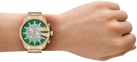 Diesel Mens Mega Chief Stainless Steel Bracelet  Silicone or Leather Band Watch with Analog or Digital Movement