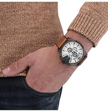 Diesel Mens Mega Chief Stainless Steel Bracelet  Silicone or Leather Band Watch with Analog or Digital Movement