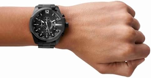 Diesel Mens Mega Chief Stainless Steel Bracelet  Silicone or Leather Band Watch with Analog or Digital Movement