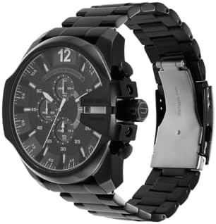 Diesel Mens Mega Chief Stainless Steel Bracelet  Silicone or Leather Band Watch with Analog or Digital Movement