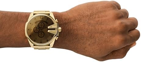 Diesel Mens Mega Chief Stainless Steel Bracelet  Silicone or Leather Band Watch with Analog or Digital Movement