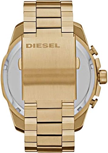 Diesel Mens Mega Chief Stainless Steel Bracelet  Silicone or Leather Band Watch with Analog or Digital Movement