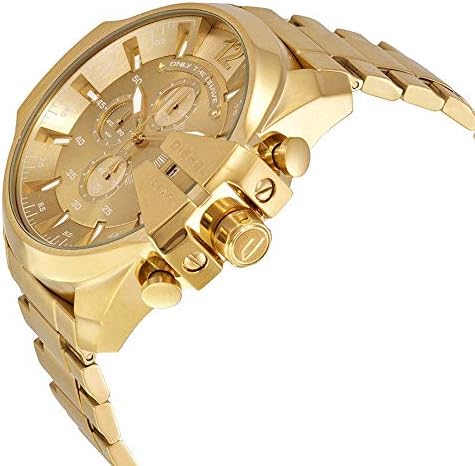 Diesel Mens Mega Chief Stainless Steel Bracelet  Silicone or Leather Band Watch with Analog or Digital Movement