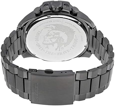 Diesel Mens Mega Chief Stainless Steel Bracelet  Silicone or Leather Band Watch with Analog or Digital Movement