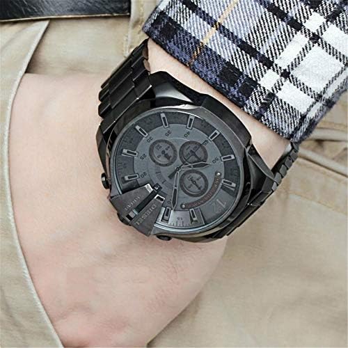 Diesel Mens Mega Chief Stainless Steel Bracelet  Silicone or Leather Band Watch with Analog or Digital Movement