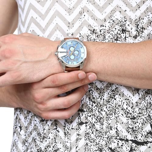 Diesel Mens Mega Chief Stainless Steel Bracelet  Silicone or Leather Band Watch with Analog or Digital Movement