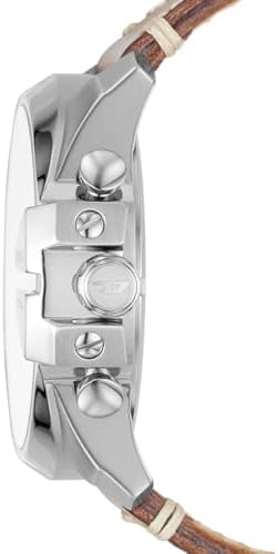 Diesel Mens Mega Chief Stainless Steel Bracelet  Silicone or Leather Band Watch with Analog or Digital Movement