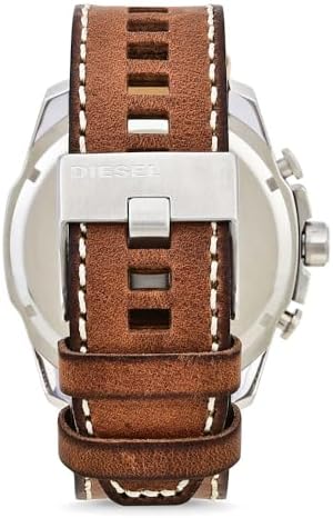 Diesel Mens Mega Chief Stainless Steel Bracelet  Silicone or Leather Band Watch with Analog or Digital Movement