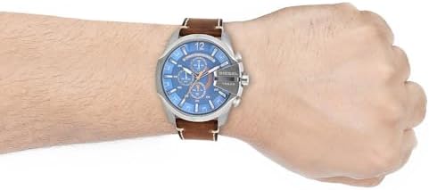 Diesel Mens Mega Chief Stainless Steel Bracelet  Silicone or Leather Band Watch with Analog or Digital Movement