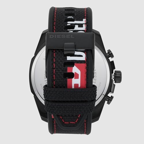 Diesel Mens Mega Chief Stainless Steel Bracelet  Silicone or Leather Band Watch with Analog or Digital Movement