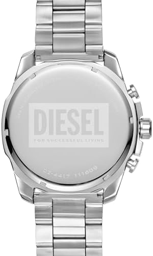 Diesel Mens Mega Chief Stainless Steel Bracelet  Silicone or Leather Band Watch with Analog or Digital Movement