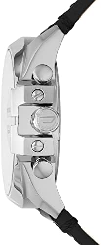 Diesel Mens Mega Chief Stainless Steel Bracelet  Silicone or Leather Band Watch with Analog or Digital Movement