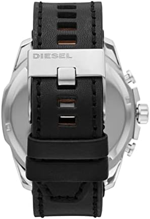 Diesel Mens Mega Chief Stainless Steel Bracelet  Silicone or Leather Band Watch with Analog or Digital Movement