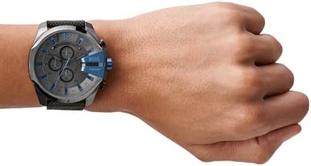 Diesel Mens Mega Chief Stainless Steel Bracelet  Silicone or Leather Band Watch with Analog or Digital Movement