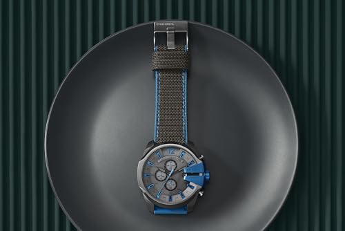 Diesel Mens Mega Chief Stainless Steel Bracelet  Silicone or Leather Band Watch with Analog or Digital Movement