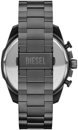 Diesel Mens Mega Chief Stainless Steel Bracelet  Silicone or Leather Band Watch with Analog or Digital Movement