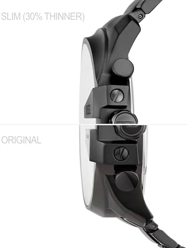 Diesel Mens Mega Chief Stainless Steel Bracelet  Silicone or Leather Band Watch with Analog or Digital Movement