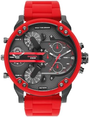 Diesel Mr  Daddy Watch for Men  Quartz Multifunctional Movement with Stainless Steel Strap