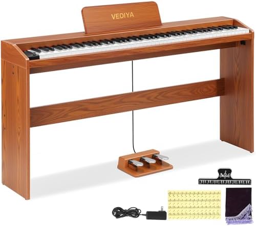 Digital Piano Keyboard 88 key Semi Weighted Electric Piano Full Size Acoustic Piano for Beginners with Pedal  USB MIDI Compatibility  Black 