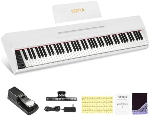 Digital Piano Keyboard 88 key Semi Weighted Electric Piano Full Size Acoustic Piano for Beginners with Pedal  USB MIDI Compatibility  Black 