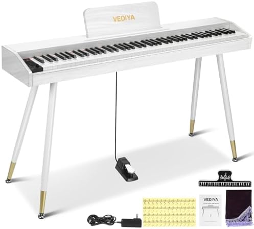 Digital Piano Keyboard 88 key Semi Weighted Electric Piano Full Size Acoustic Piano for Beginners with Pedal  USB MIDI Compatibility  Black 