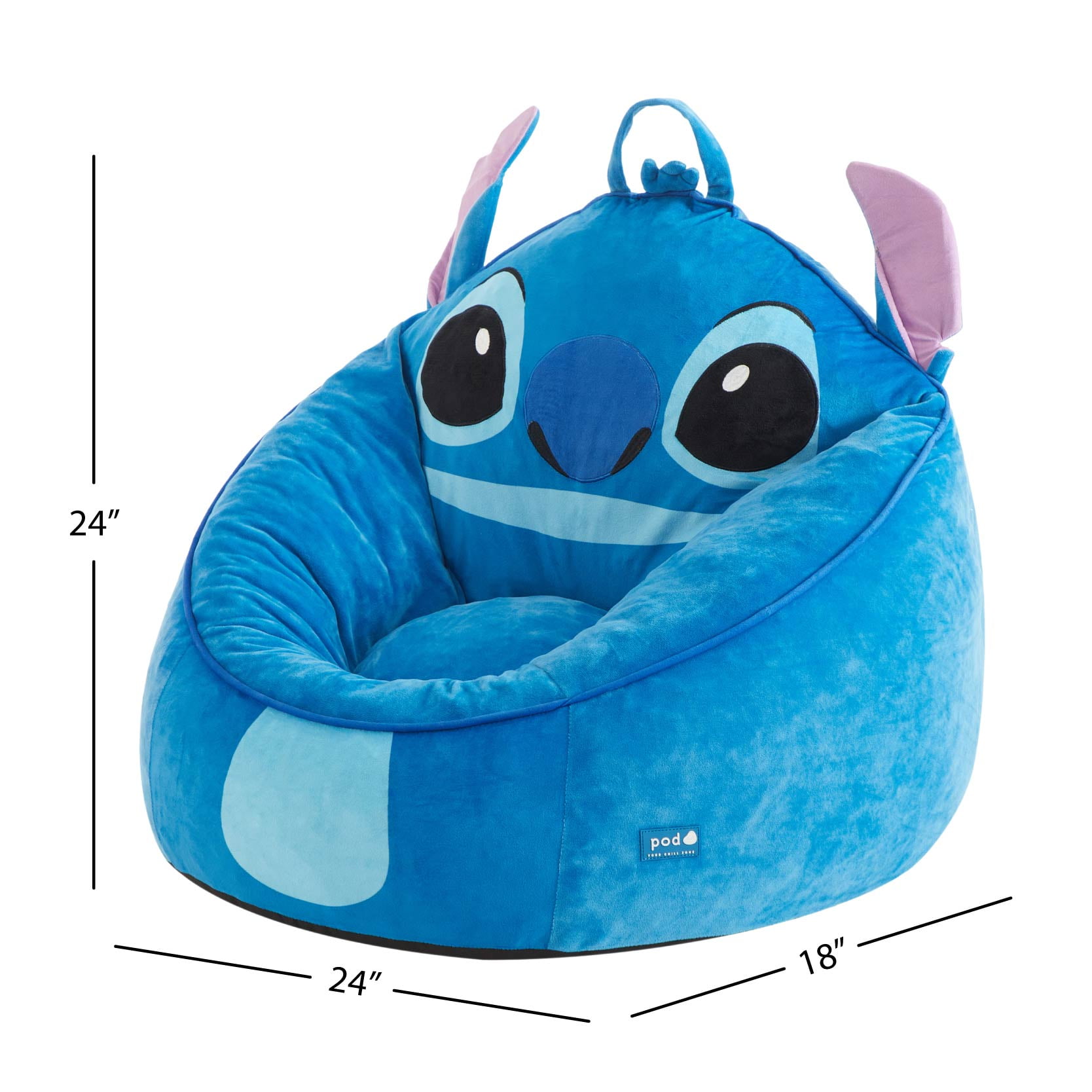 Disney Stitch Kids  Compressed Foam Bean Bag Chair  Blue