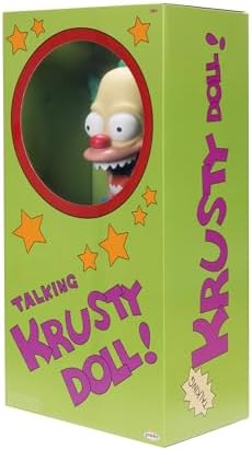 Disney The Simpsons Talking Krusty Doll - Muñeca de peluche de 16 pulgadas de alto, de cuerda Krusty, de The Classic Treehouse of Horror III Episodio