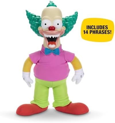 Disney The Simpsons Talking Krusty Doll Plush  16 Inches Tall Good and Evil Krusty Pull String Doll Toy  from The Classic Treehouse of Horror III Episode