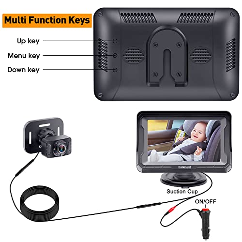 DoHonest Baby Car Camera HD 1080P   Rear Facing Car Baby Monitor with Night Vision  Adjustable View Angle  Easy Setup  Anti Glare Display  Safety for Kids & Infants