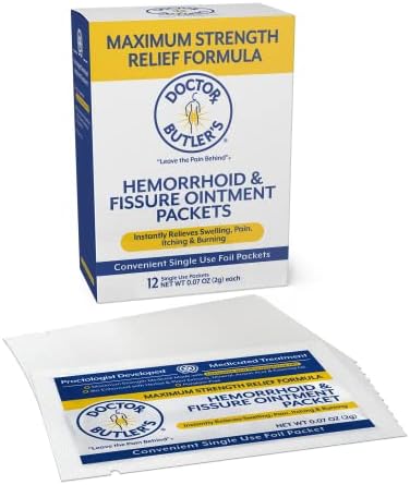 Doctor Butler s Hemorrhoid & Fissure Ointment   Hemorrhoid Treatment and Hemorrhoid Cream with Lidocaine and Phenylephrine HCI for Fast Acting Relief of Pain  Swelling  Discomfort  and Itching  1 oz