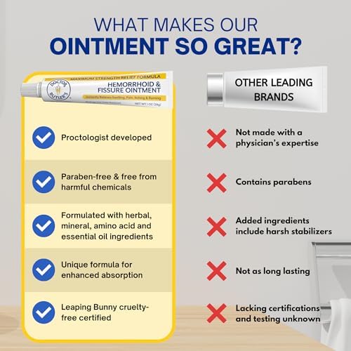 Doctor Butler s Hemorrhoid & Fissure Ointment   Hemorrhoid Treatment and Hemorrhoid Cream with Lidocaine and Phenylephrine HCI for Fast Acting Relief of Pain  Swelling  Discomfort  and Itching  1 oz