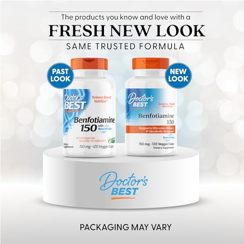 Doctors BEST Benfotiamine 150  Supports Glycemic Balance & Metabolic Response  Non GMO  Gluten Free  Soy Free  Vegan 120 Veggie Caps