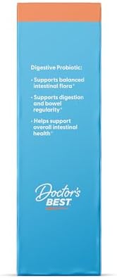 Doctors Best Digestive Probiotic Capsules for Women & Men   Probiotics Supplement for Digestive Health  Supports Gut Health & Balanced Flora  20 Billion CFU  Daily Nutrition Support   30 Veg Caps