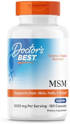 Doctors Best MSM Supplement Capsules for Men & Women   Supports Hair  Skin  Nails  Joint Health & Mobility  3000 mg Per Serving  Delivers Beneficial Sulfur w/OptiMSM  Gluten Free  Non GMO   180 Caps