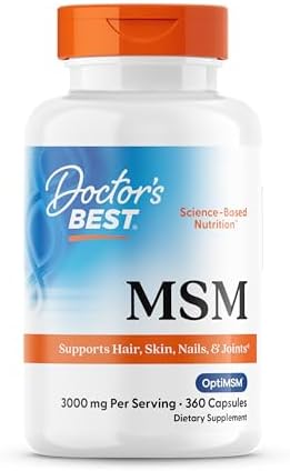 Doctors Best MSM Supplement Capsules for Men & Women   Supports Hair  Skin  Nails  Joint Health & Mobility  3000 mg Per Serving  Delivers Beneficial Sulfur w/OptiMSM  Gluten Free  Non GMO   180 Caps