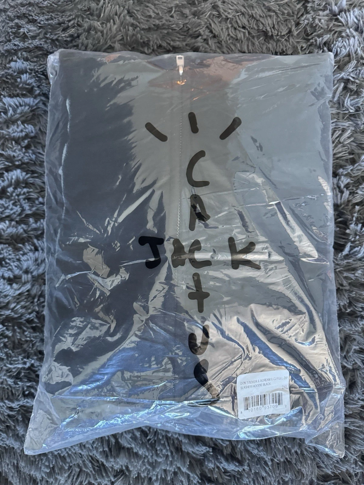Don Toliver x SCREAM x Cactus Jack GHOSTFACE Zip Slasher Black Hoodie Size 2XL