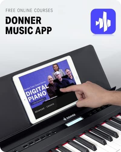 Donner DEP 20 Beginner Digital Piano 88 Key Full Size Weighted Keyboard  Portable Electric Piano with Sustain Pedal  Power Supply