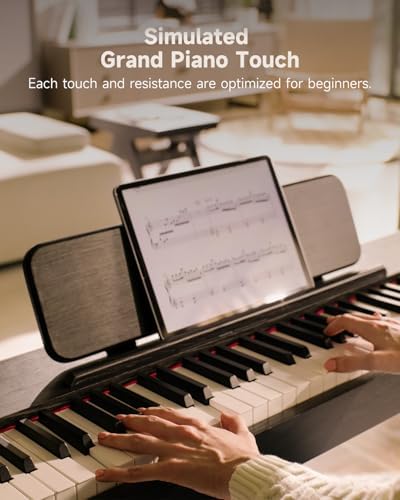 Donner OURA DDP-60 Piano digital de 88 teclas: teclado de tamaño completo, tacto sensible, 8 reverberaciones, grabación, 128 voces. Incluye tres pedales, teclado de piano eléctrico para principiantes