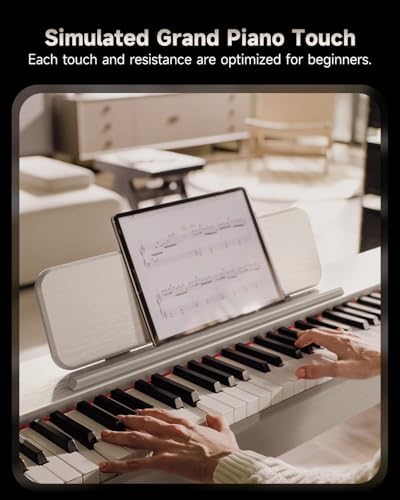 Donner OURA DDP-60 Piano digital de 88 teclas: teclado de tamaño completo, tacto sensible, 8 reverberaciones, grabación, 128 voces. Incluye tres pedales, teclado de piano eléctrico para principiantes