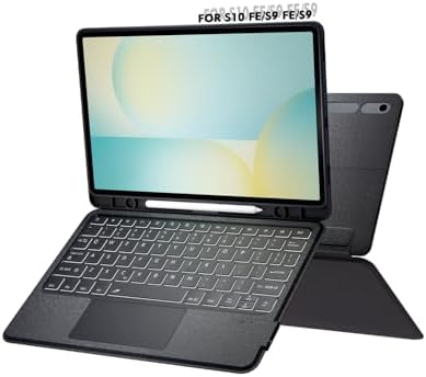 Doohoeek Keyboard Folio for Samsung Galaxy S10 Fe 10 9 2025 / S9 FE / S9  Bluetooth Keyboard Touch with 7 Color Backlit & Any Angle Stand & Cover Case for Galaxy S10 Fe 10 9 Inch Accessory