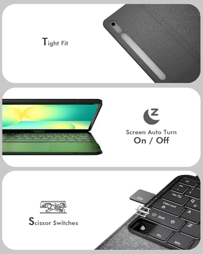 Doohoeek Keyboard Folio for Samsung Galaxy S10 Fe 10 9 2025 / S9 FE / S9  Bluetooth Keyboard Touch with 7 Color Backlit & Any Angle Stand & Cover Case for Galaxy S10 Fe 10 9 Inch Accessory