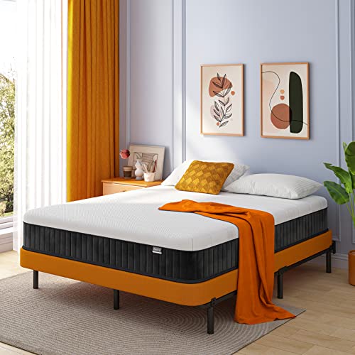 Double Mattress 12 Inch Full Size Hybrid Mattresses  Full Bed Matress in a Box  Pressure Relief & Fiberglass Free  Firm Mattress Double Size