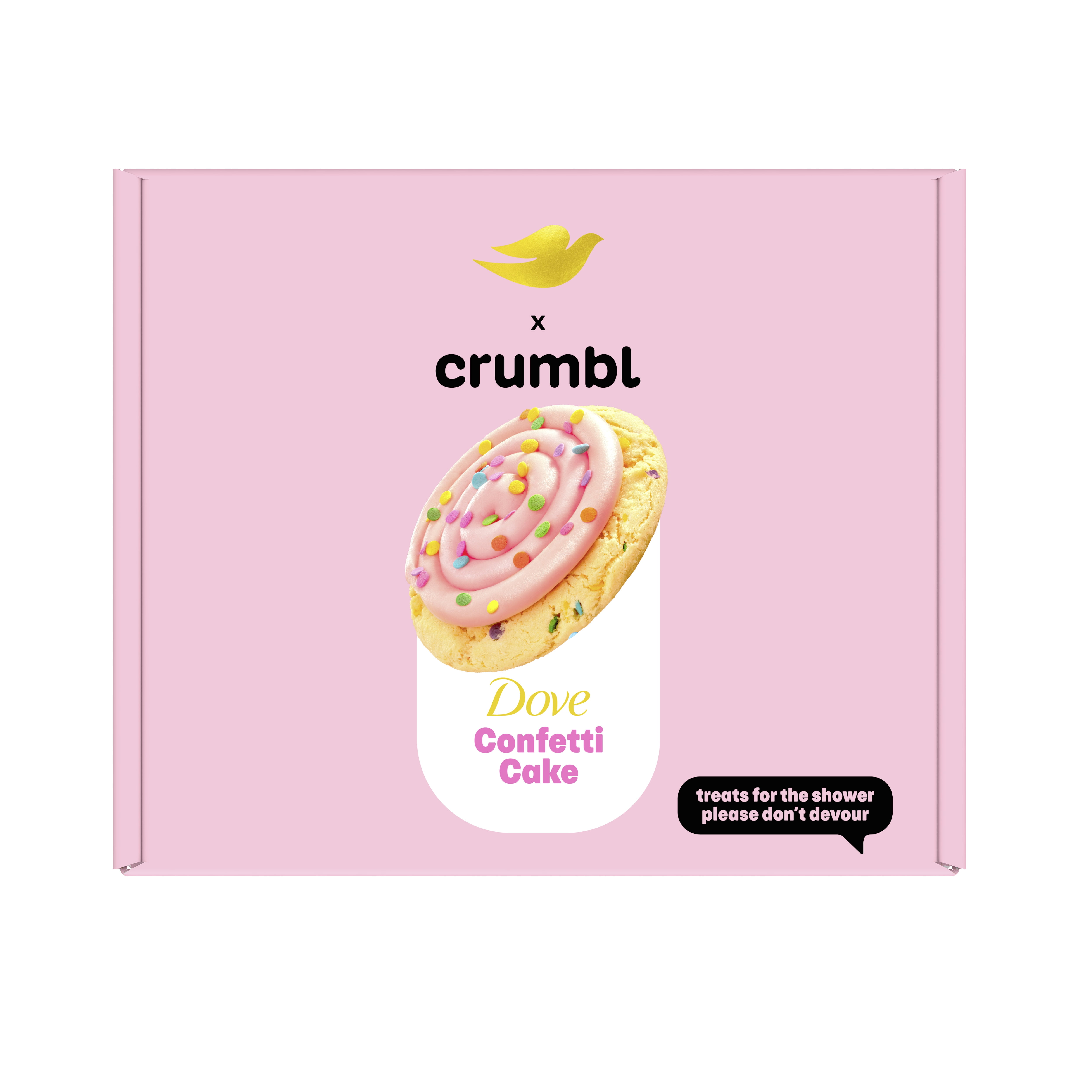 Dove Set de Regalo para el Cuidado Del Cuerpo con Pastel de Confeti Edición Limitada Crumbl, 4 Unidades
