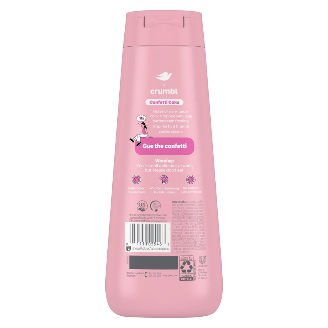 Dove Crumbl Limited Edtion Body Wash Confetti Cake  20 fl oz