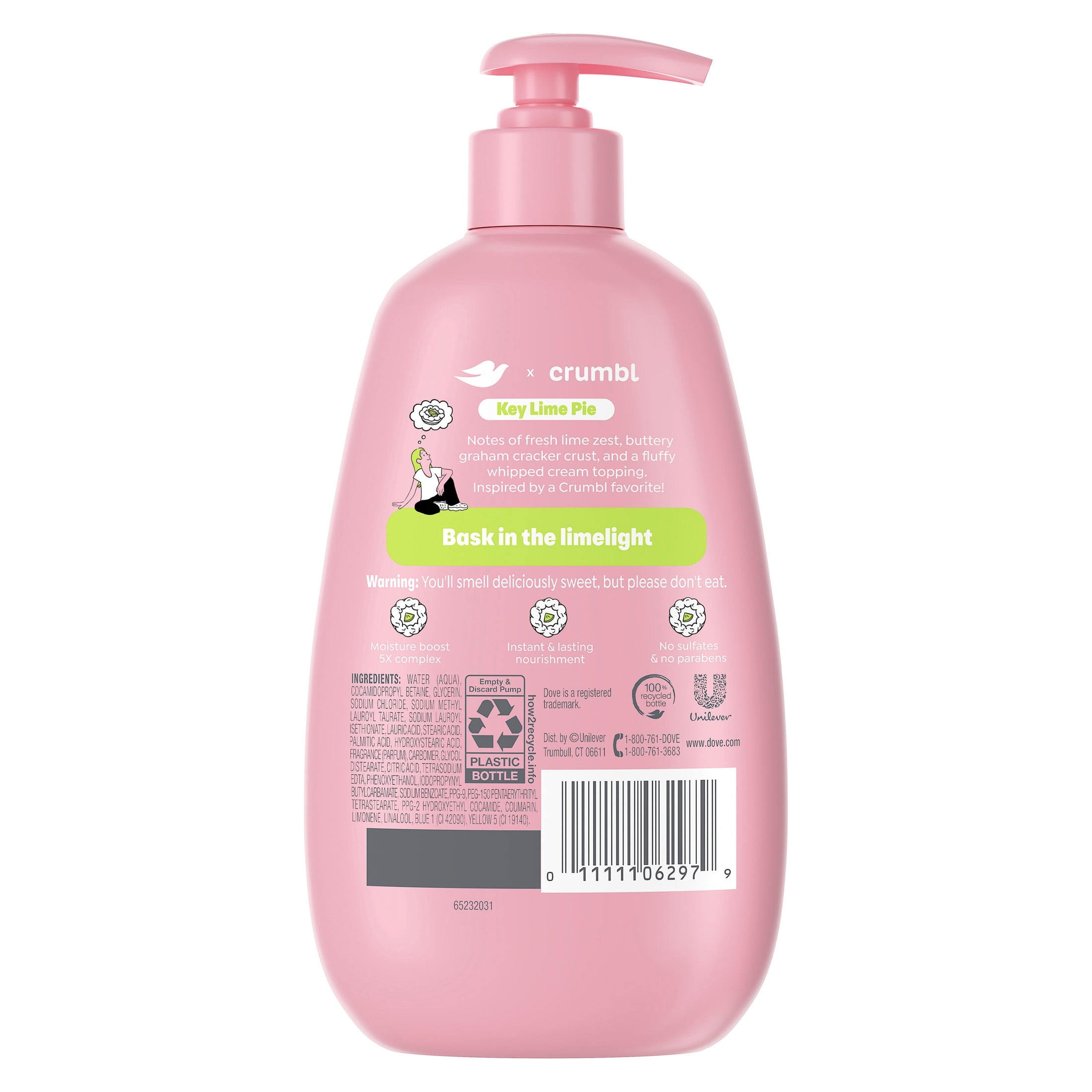 Dove & Crumbl Limited Edition Liquid Hand Soap Key Lime Pie Cleanses & Nourishes Hands  12 fl oz