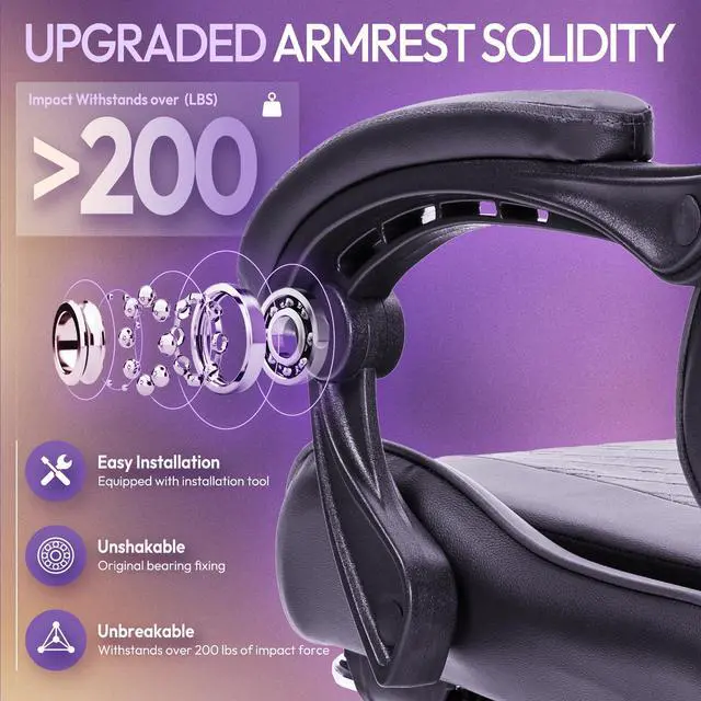 Dowinx Ergonimic Gaming Chair with Massage Lumbar Support  Video Game Chair for Adults  Adjustable Gamer Chairs High Back with Pocket Spring Cushion  360  Swivel Recliner with Footrest  Black&Grey