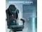 Dowinx Gaming Chair Fabric with Heated Shiatsu Massage Lumbar Support  Big and Tall Game Chair Breathable with Footrest and Pocket Spring Cushion  High Back Computer Chair for Adult  Black